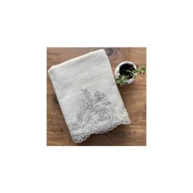 Çeyiz Bahçesi 50x90 cm Krem Vera Kadife Havlu