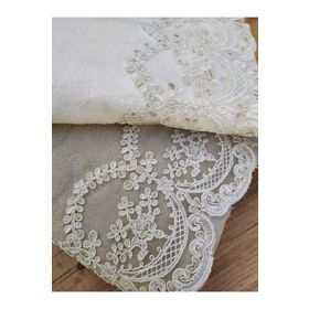 Çeyiz Bahçesi Aslım 2 Adet 50x90 cm Fransız Güpürlü Kadife Havlu Takımı