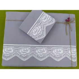 Çeyiz Bahçesi Dantelli Gri Çeyizlik Çift Kişilik Nevresim Takımı