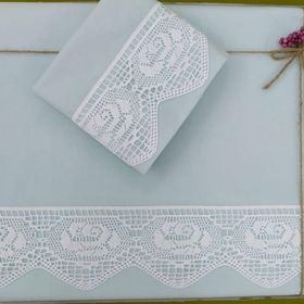Çeyiz Bahçesi Dantelli Nil Yeşili Çeyizlik Çift Kişilik Nevresim Takımı