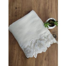 Çeyiz Bahçesi Gülşen 50x90 cm 3 Boyutlu Krem Kadife Havlu