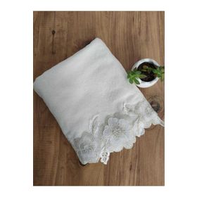 Çeyiz Bahçesi Gülşen 50x90 cm 3 Boyutlu Krem Kadife Havlu