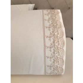 Çeyiz Bahçesi Lina 2 Adet 50x70 cm Fransız Güpürlü Cappuccino Krem Yastık Kılıfı