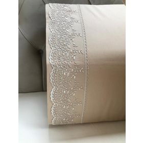 Çeyiz Bahçesi Lina 2 Adet 50x70 cm Fransız Güpürlü Cappuccino Yastık Kılıfı