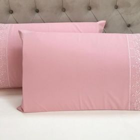 Çeyiz Bahçesi Lina 2 Adet 50x70 cm Fransız Güpürlü Pudra Yastık Kılıfı