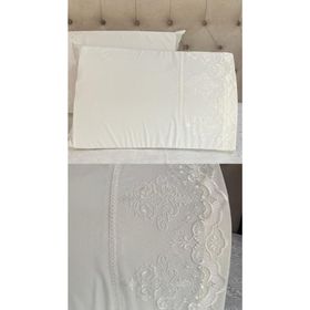 Çeyiz Bahçesi Mahidevran 2 Adet 50x70 cm Güpürlü Krem Yastık Kılıfı