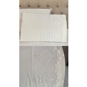 Çeyiz Bahçesi Mahidevran 2 Adet 50x70 cm Güpürlü Krem Yastık Kılıfı
