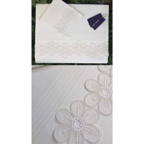 Çeyiz Bahçesi Nervürlü Kreme Flowers Çeyizlik Çift Kişilik Nevresim Takımı