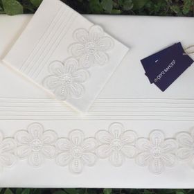 Çeyiz Bahçesi Nervürlü Kreme Flowers Çeyizlik Çift Kişilik Nevresim Takımı
