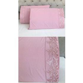 Çeyiz Bahçesi Sarmaşık 2 Adet 50x70 cm Fransız Güpürlü Pudra Yastık Kılıfı