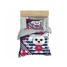 Çeyiz Diyarı 177855-11 Dijital Baskılı 3d Bebek Sailor Gri Nevresim Takımı