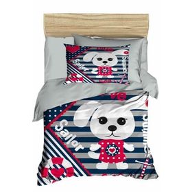 Çeyiz Diyarı 177855-11 Dijital Baskılı 3d Bebek Sailor Gri Nevresim Takımı
