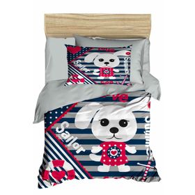 Çeyiz Diyarı 177855-11 Dijital Baskılı 3d Bebek Sailor Gri Nevresim Takımı