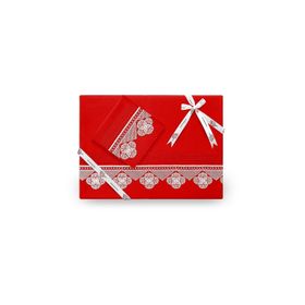 Çeyiz Diyarı 179863 Işıltı İğne Oyalı Kırmızı Nevresim Takımı