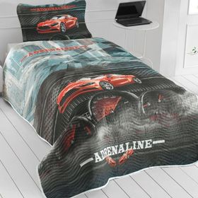Çeyiz Diyarı Adrenaline Genç ve Çocuk Baskılı Kırmızı Tek Kişilik Yatak Örtüsü