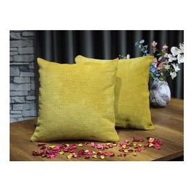Çeyiz Diyarı Aysu 2 Adet 45x45 cm Hardal Lüx Jakarlı Kırlent Kılıfı