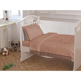Çeyiz Diyarı Cappuccino Fransız Güpürlü Bebek Pike Takımı