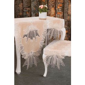 Çeyiz Diyarı CD161897 Cappucino 5 Parça Pride Kadife Örtü Salon Takımı