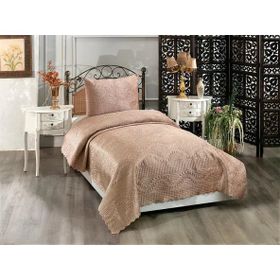 Çeyiz Diyarı CD442626 Cappucino Velica Tek Kişilik Kadife Yatak Örtüsü