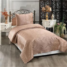 Çeyiz Diyarı CD442626 Cappucino Velica Tek Kişilik Kadife Yatak Örtüsü