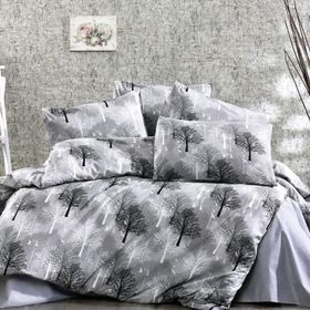 Çeyiz Diyarı Çınar Gri Çift Kişilik Nevresim Takımı