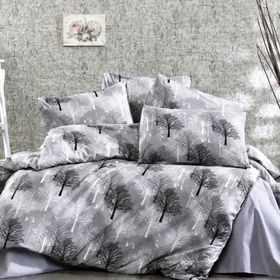 Çeyiz Diyarı Çınar Gri Çift Kişilik Nevresim Takımı