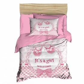 Çeyiz Diyarı Dijital Baskılı Girl Pembe 3d Bebek Nevresim Takımı