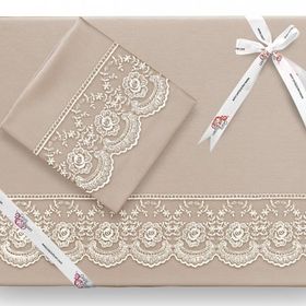 Çeyiz Diyarı Fransız Dantelli Cappucino Kure Çeyizlik Nevresim Takımı