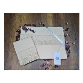 Çeyiz Diyarı Fransız Dantelli Cappucino Suzan Çeyizlik Nevresim Takımı