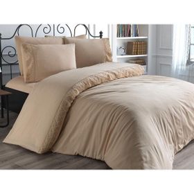 Çeyiz Diyarı Fransız Dantelli Cappucino Suzan Çeyizlik Nevresim Takımı