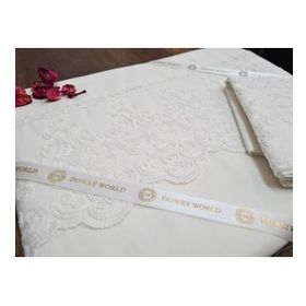 Çeyiz Diyarı Fransız Dantelli Krem Legend Çeyizlik Nevresim Takımı
