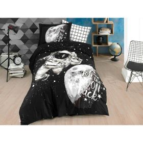 Çeyiz Diyarı Galaxy Siyah Tek Kişilik Nevresim Takımı