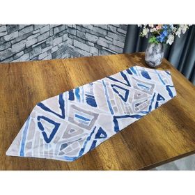 Çeyiz Diyarı Geometrik 35x115 cm Mavi Lüx Runner
