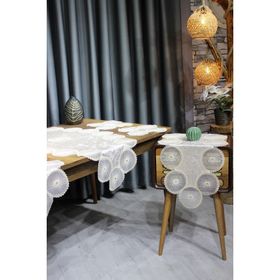 Çeyiz Diyarı Güneş 5 Parça Cappucino Kadife Salon Örtü Takımı