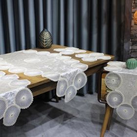 Çeyiz Diyarı Güneş 5 Parça Cappucino Kadife Salon Örtü Takımı