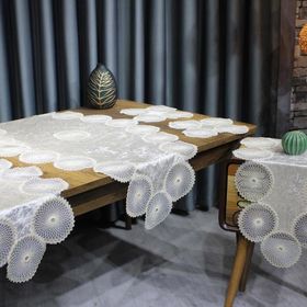 Çeyiz Diyarı Güneş 5 Parça Cappucino Kadife Salon Örtü Takımı