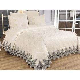 Çeyiz Diyarı Ivory Krem Çift Kişilik Pike Takımı Seti