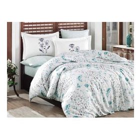 Çeyiz Diyarı Jimena Mint Pamuk Saten Çift Kişilik Nevresim Takımı