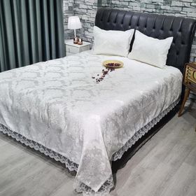 Çeyiz Diyarı Krem Fransız Dantelli Elani Yatak Örtüsü