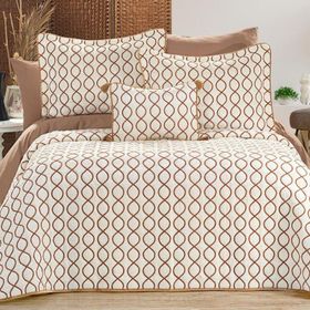 Çeyiz Diyarı Krem Gold Brillance Çift Kişilik Yatak Örtüsü
