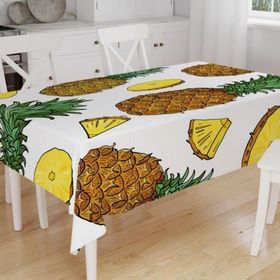 Çeyiz Diyarı Pine Dijital Baskı Beyaz Masa Örtüsü