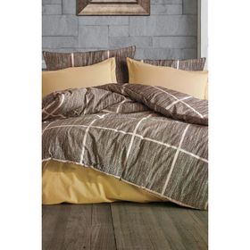 Çeyiz Diyarı Rian Kahverengi 195x220 cm Çift Kişilik Nevresim Takımı