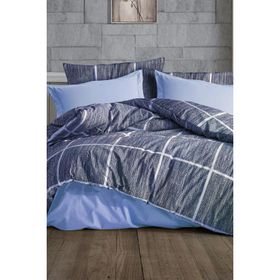 Çeyiz Diyarı Rian Mavi 195x220 cm Çift Kişilik Nevresim Takımı