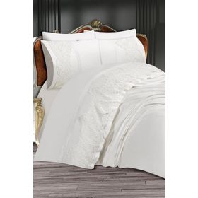 Çeyiz Diyarı Sahra Çift Kişilik Krem 200x220 cm Nevresim Takımı