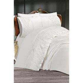Çeyiz Diyarı Sahra Çift Kişilik Krem 200x220 cm Nevresim Takımı