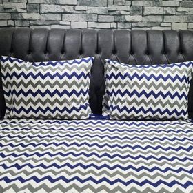 Çeyiz Diyarı Zigzag Lacivert Çift Kişilik Nevresim Takım