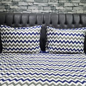 Çeyiz Diyarı Zigzag Lacivert Çift Kişilik Nevresim Takım