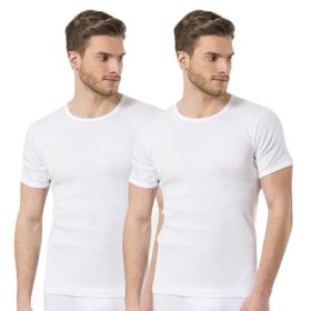 Ceyizalisverisi 2'li Paket Beyaz XXXL Türen Erkek Ribana O Yaka Fanila