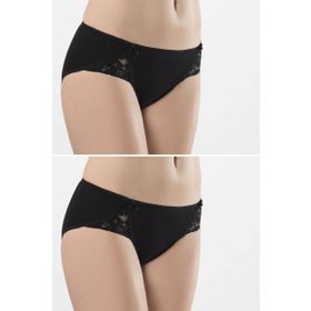 Ceyizalisverisi 2'li Paket Siyah M Türen Kadın Likralı Dantelli Bikini