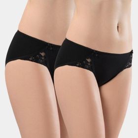 Ceyizalisverisi 2'li Paket Siyah M Türen Kadın Likralı Dantelli Bikini